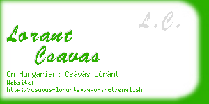 lorant csavas business card